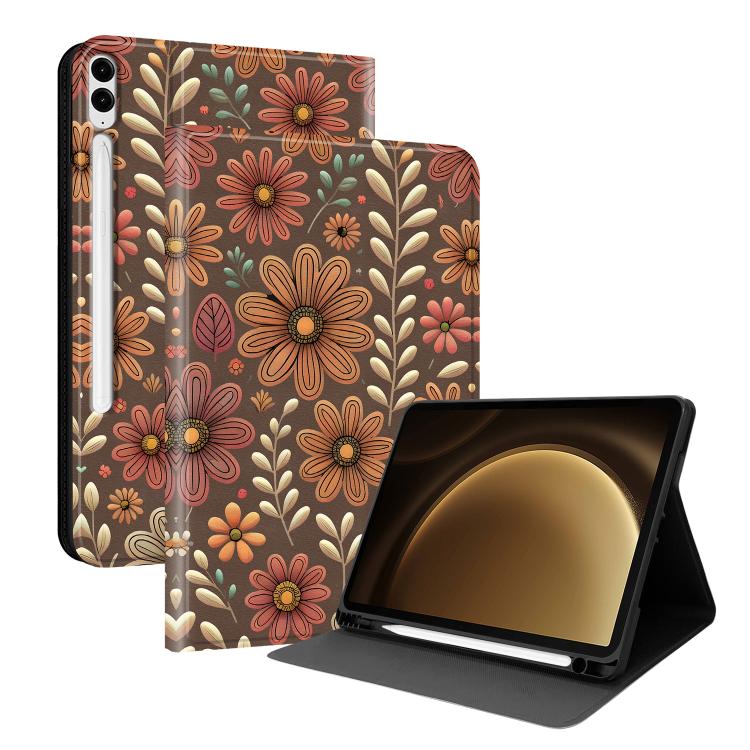 Custodia per tablet in ecopelle Painted Voltage con scomparto per penna., For Samsung Galaxy Tab S10+ / S9+ / S9 FE+, For Samsung Galaxy Tab S6 Lite 2024 / 2022