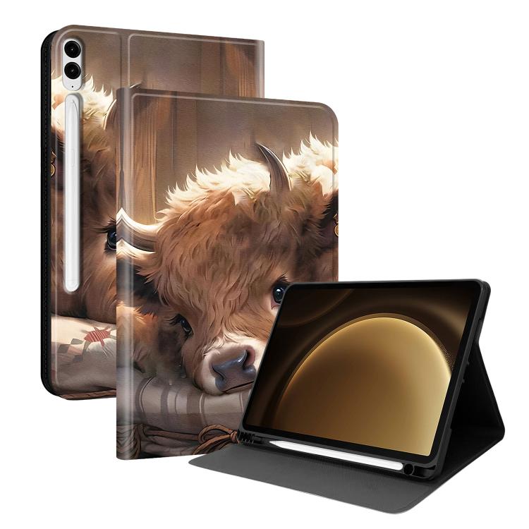 Custodia per tablet in ecopelle Painted Voltage con scomparto per penna., For Samsung Galaxy Tab S10+ / S9+ / S9 FE+, For Samsung Galaxy Tab S6 Lite 2024 / 2022