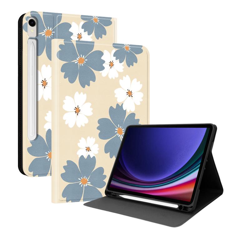 Custodia per tablet in ecopelle Painted Voltage con scomparto per penna., For Samsung Galaxy Tab A11 / Tab A9, For Samsung Galaxy Tab S10 FE / S10 Lite / S9