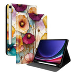 Custodia per tablet in ecopelle Painted Voltage con scomparto per penna., For Samsung Galaxy Tab A11 / Tab A9, For Samsung Galaxy Tab S10 FE / S10 Lite / S9