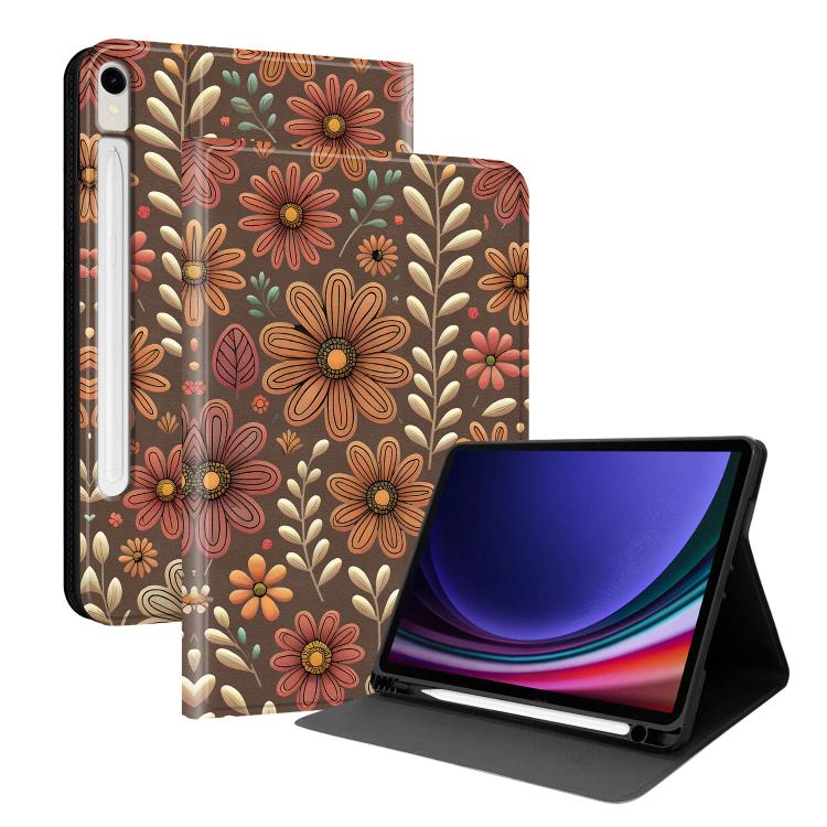 Custodia per tablet in ecopelle Painted Voltage con scomparto per penna., For Samsung Galaxy Tab A11 / Tab A9, For Samsung Galaxy Tab S10 FE / S10 Lite / S9