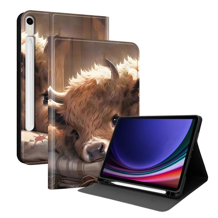 Custodia per tablet in ecopelle Painted Voltage con scomparto per penna., For Samsung Galaxy Tab A11 / Tab A9, For Samsung Galaxy Tab S10 FE / S10 Lite / S9