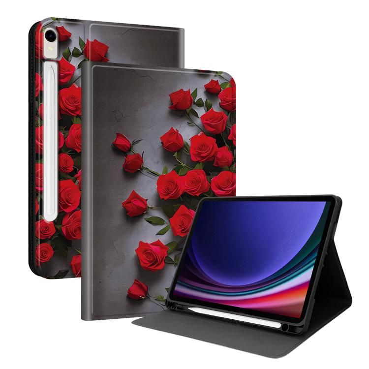 Custodia per tablet in ecopelle Painted Voltage con scomparto per penna., For Samsung Galaxy Tab A11 / Tab A9, For Samsung Galaxy Tab S10 FE / S10 Lite / S9