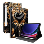 Custodia per tablet in ecopelle Painted Voltage con scomparto per penna., For Samsung Galaxy Tab A11 / Tab A9, For Samsung Galaxy Tab S10 FE / S10 Lite / S9