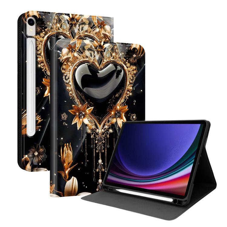 Custodia per tablet in ecopelle Painted Voltage con scomparto per penna., For Samsung Galaxy Tab A11 / Tab A9, For Samsung Galaxy Tab S10 FE / S10 Lite / S9