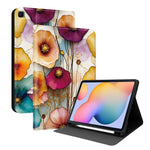 Custodia per tablet in ecopelle Painted Voltage con scomparto per penna., For Samsung Galaxy Tab S10+ / S9+ / S9 FE+, For Samsung Galaxy Tab S6 Lite 2024 / 2022