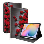 Custodia per tablet in ecopelle Painted Voltage con scomparto per penna., For Samsung Galaxy Tab S10+ / S9+ / S9 FE+, For Samsung Galaxy Tab S6 Lite 2024 / 2022