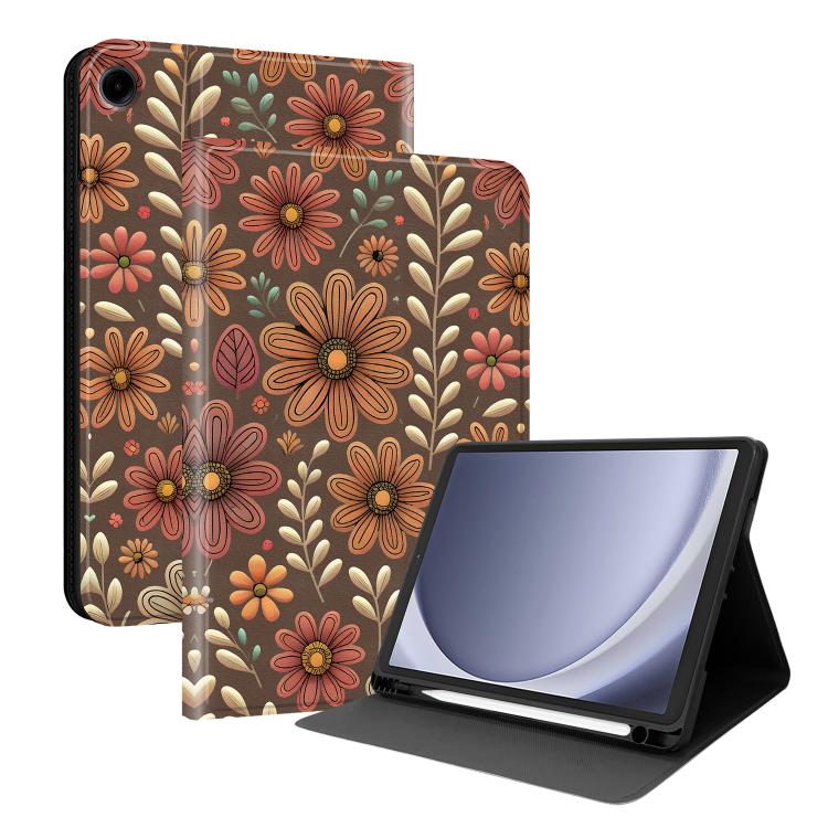 Custodia per tablet in ecopelle Painted Voltage con scomparto per penna., For Samsung Galaxy Tab A11 / Tab A9, For Samsung Galaxy Tab S10 FE / S10 Lite / S9