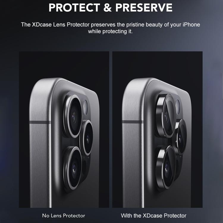 Protezione per obiettivo XDcase AF + AR Hawkeye con strumento di allineamento, For iPhone 16 Pro / 16 Pro Max