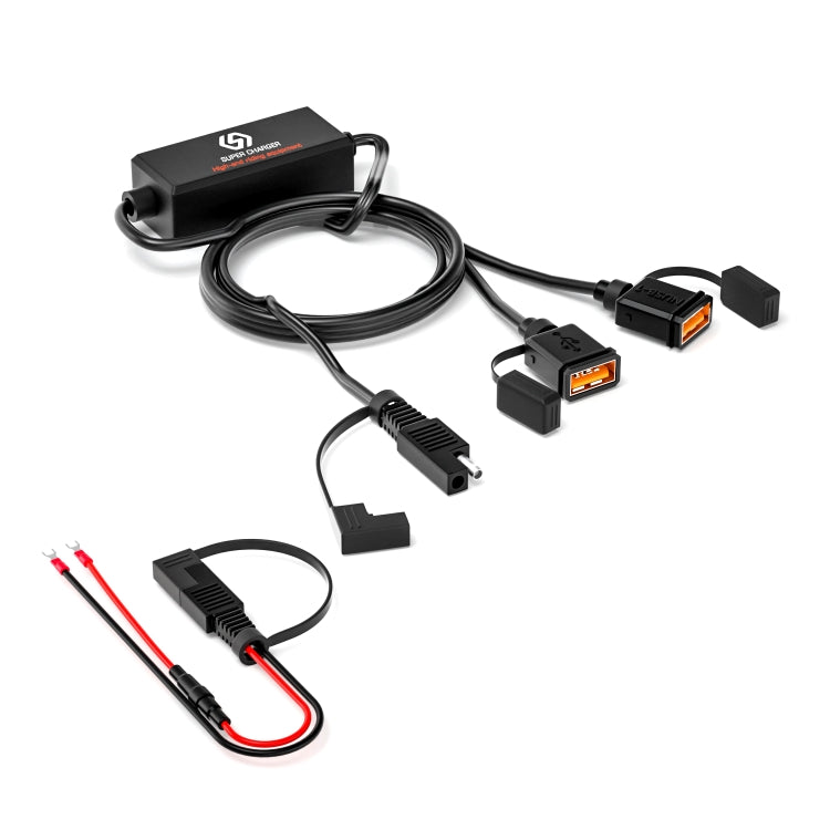 Caricabatterie a ricarica rapida USB doppio SAE per moto WUPP CS-1186A1, CS-1186A1