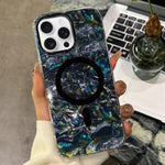 Custodia magnetica per telefono con texture a conchiglia placcata in oro., For iPhone 17 Pro Max, For iPhone 17 Pro, For iPhone 17, For iPhone Air, For iPhone 16 Pro Max, For iPhone 16 Pro