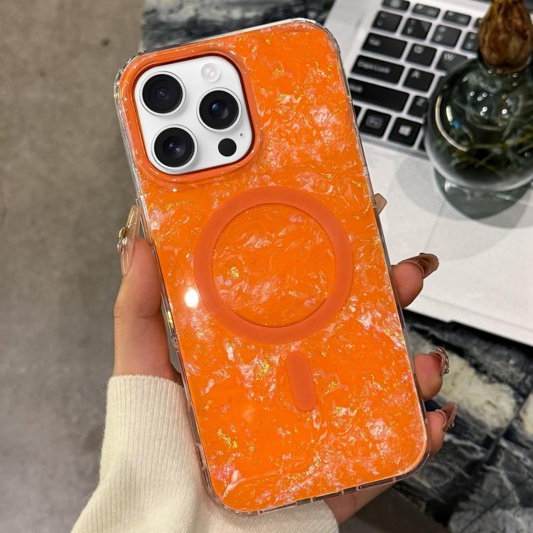 Custodia magnetica per telefono con texture a conchiglia placcata in oro., For iPhone 17 Pro Max, For iPhone 17 Pro, For iPhone 17, For iPhone Air, For iPhone 16 Pro Max, For iPhone 16 Pro