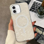 Custodia magnetica per telefono con texture a conchiglia placcata in oro., For iPhone 17 Pro Max, For iPhone 17 Pro, For iPhone 17, For iPhone Air, For iPhone 16 Pro Max, For iPhone 16 Pro