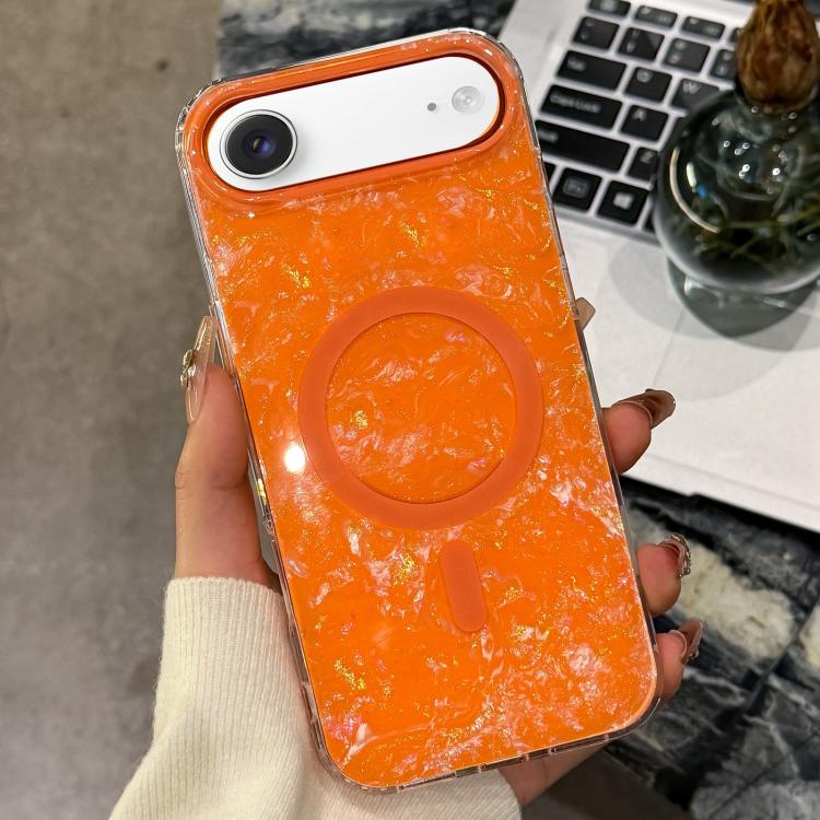 Custodia magnetica per telefono con texture a conchiglia placcata in oro., For iPhone 17 Pro Max, For iPhone 17 Pro, For iPhone 17, For iPhone Air, For iPhone 16 Pro Max, For iPhone 16 Pro
