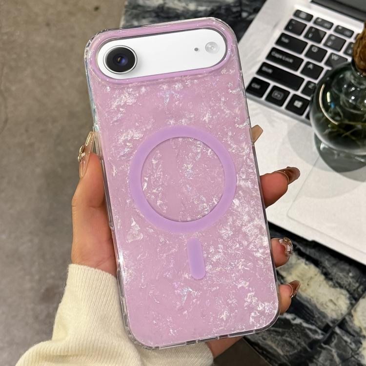 Custodia magnetica per telefono con texture a conchiglia placcata in oro., For iPhone 17 Pro Max, For iPhone 17 Pro, For iPhone 17, For iPhone Air, For iPhone 16 Pro Max, For iPhone 16 Pro