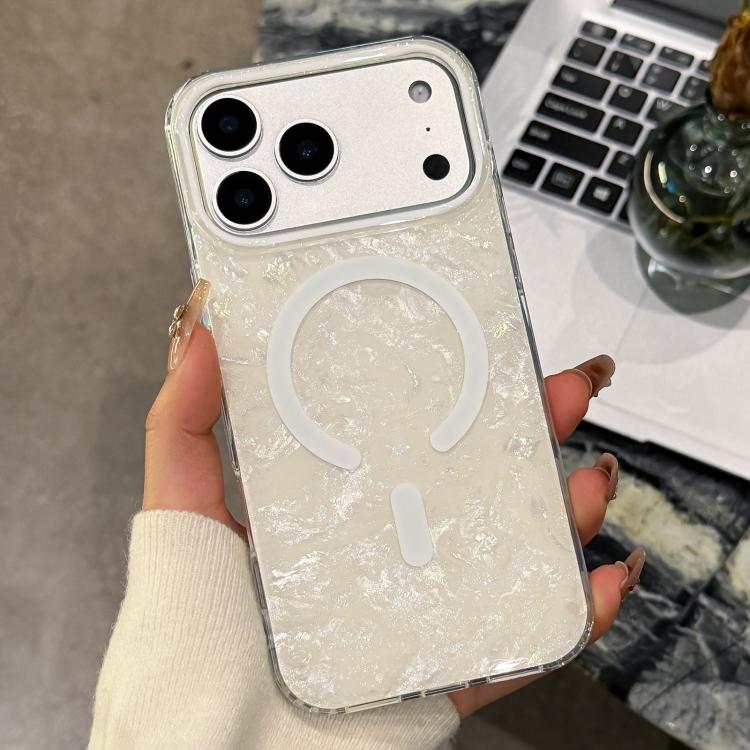 Custodia magnetica per telefono con texture a conchiglia placcata in oro., For iPhone 17 Pro Max, For iPhone 17 Pro, For iPhone 17, For iPhone Air, For iPhone 16 Pro Max, For iPhone 16 Pro
