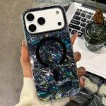 Custodia magnetica per telefono con texture a conchiglia placcata in oro., For iPhone 17 Pro Max, For iPhone 17 Pro, For iPhone 17, For iPhone Air, For iPhone 16 Pro Max, For iPhone 16 Pro