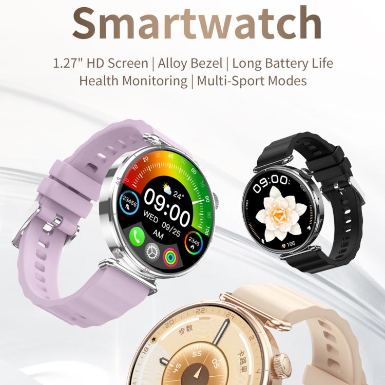 Smartwatch sportivo CY37 con schermo HD da 1,27 pollici, supporto per chiamate Bluetooth, monitoraggio della frequenza cardiaca, della pressione sanguigna e del sonno., Pink, Black, Purple