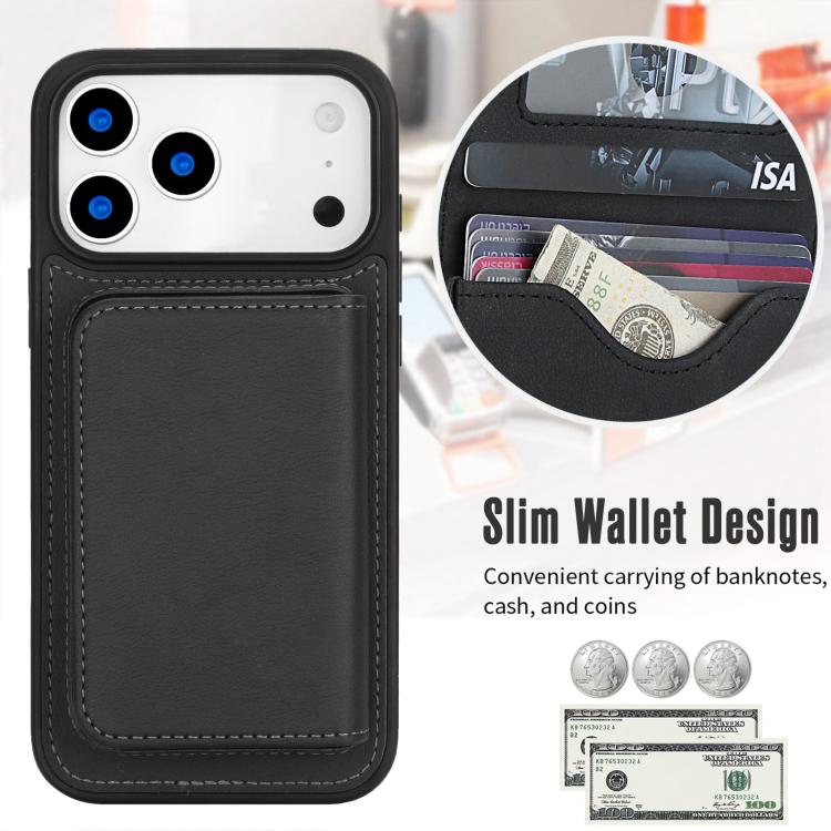 Portafoglio magnetico staccabile in similpelle stile retrò con protezione RFID per telefono., For iPhone 17 Pro Max, For iPhone 17 Pro