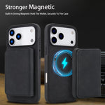 Portafoglio magnetico staccabile in similpelle stile retrò con protezione RFID per telefono., For iPhone 17 Pro Max, For iPhone 17 Pro