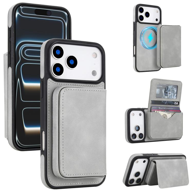 Portafoglio magnetico staccabile in similpelle stile retrò con protezione RFID per telefono., For iPhone 17 Pro Max, For iPhone 17 Pro