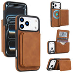 Portafoglio magnetico staccabile in similpelle stile retrò con protezione RFID per telefono., For iPhone 17 Pro Max, For iPhone 17 Pro