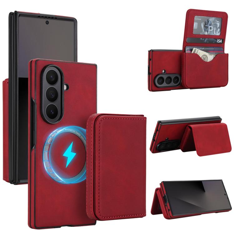 Portafoglio magnetico staccabile in similpelle stile retrò con protezione RFID per telefono., For Samsung Galaxy Z Fold7 5G