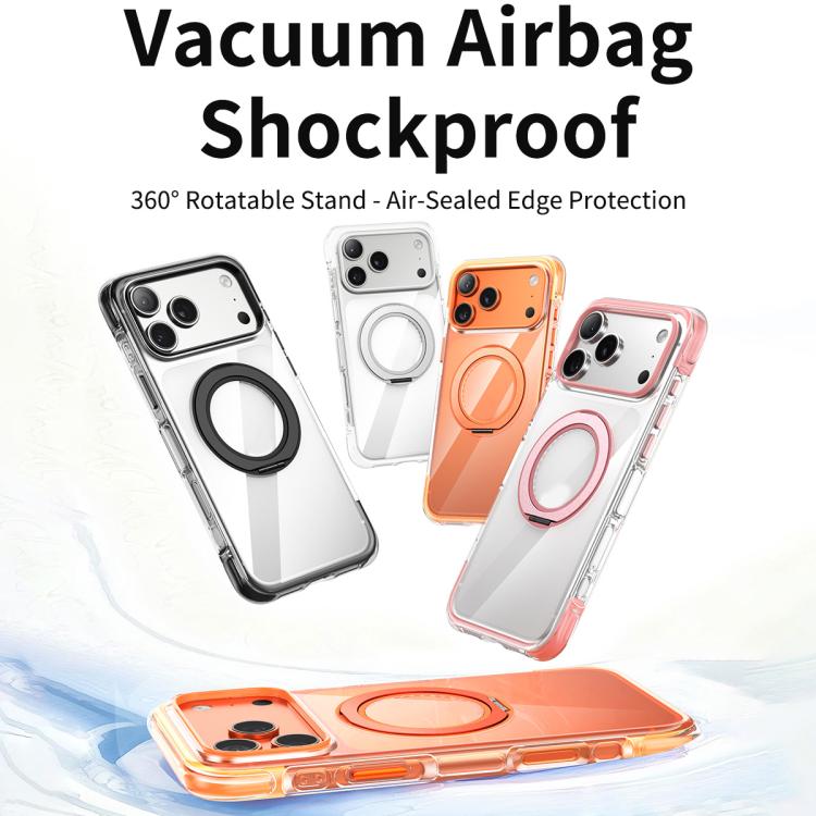 Custodia per telefono antiurto con airbag sottovuoto in TPU + acrilico, supporto girevole a 360° magnetico., For iPhone 17 Pro Max, For iPhone 17 Pro, For iPhone 17