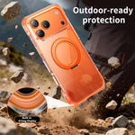Custodia per telefono antiurto con airbag sottovuoto in TPU + acrilico, supporto girevole a 360° magnetico., For iPhone 17 Pro Max, For iPhone 17 Pro, For iPhone 17