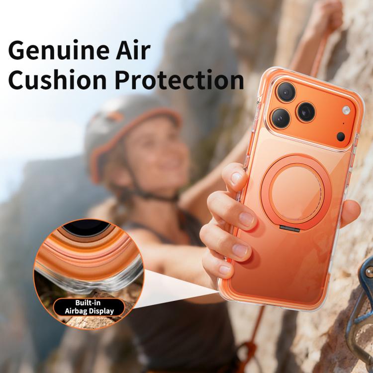 Custodia per telefono antiurto con airbag sottovuoto in TPU + acrilico, supporto girevole a 360° magnetico., For iPhone 17 Pro Max, For iPhone 17 Pro, For iPhone 17
