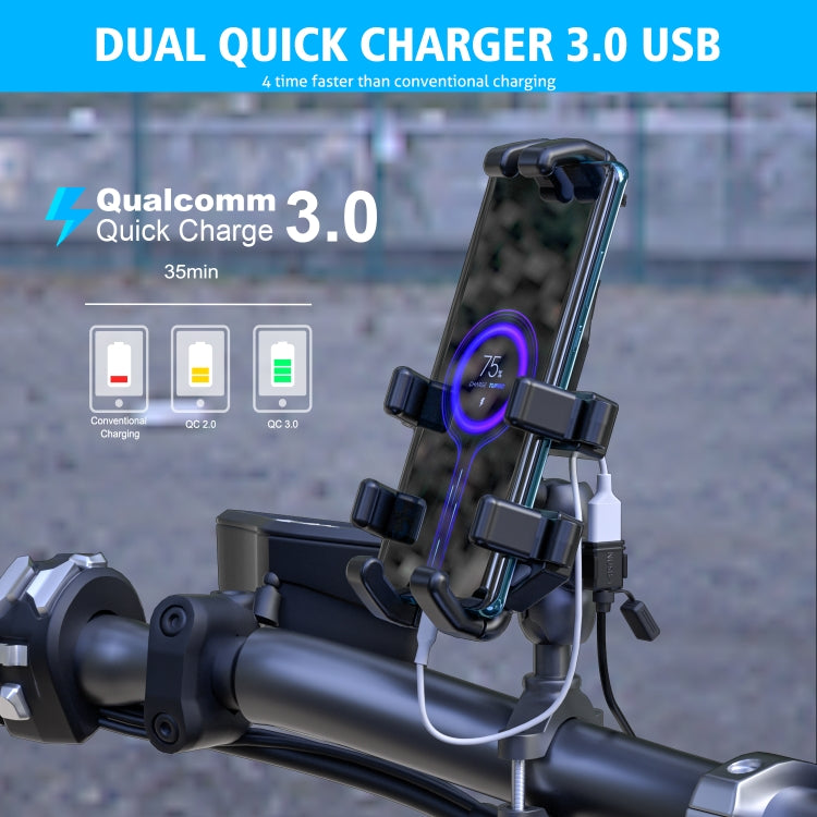 Caricabatterie a ricarica rapida USB doppio SAE per moto WUPP CS-1186A1, CS-1186A1