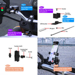 Caricabatterie a ricarica rapida USB doppio SAE per moto WUPP CS-1186A1, CS-1186A1