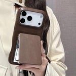 Custodia per telefono antiurto con specchietto in pelle di agnello., For iPhone 17 Pro Max, For iPhone 17 Pro