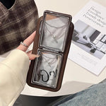 Custodia per telefono antiurto con specchietto in pelle di agnello., For iPhone 17 Pro Max, For iPhone 17 Pro