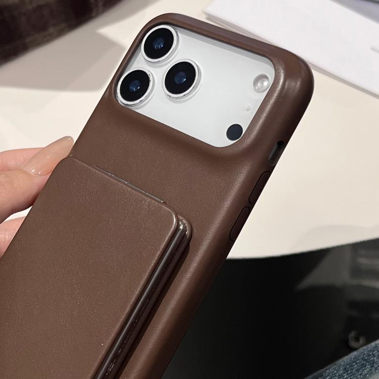 Custodia per telefono antiurto con specchietto in pelle di agnello., For iPhone 17 Pro Max, For iPhone 17 Pro