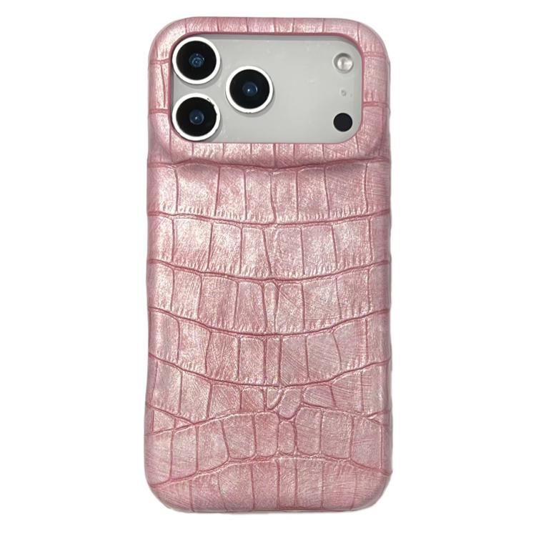 Custodia per telefono in ecopelle vegana antiurto con texture effetto coccodrillo vintage., For iPhone 17 Pro Max, For iPhone 17 Pro
