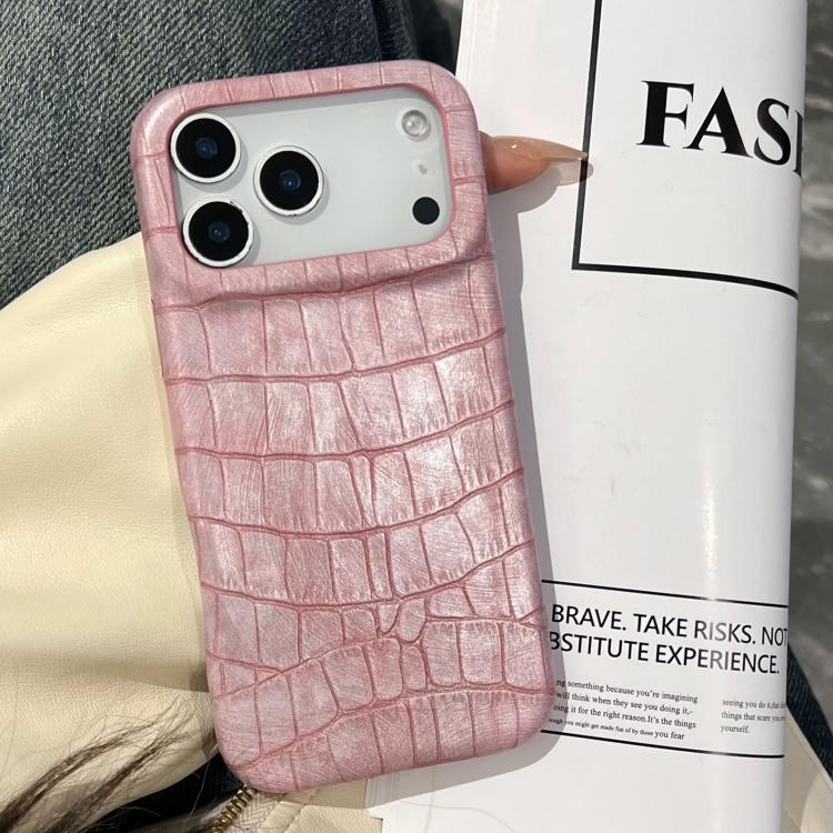 Custodia per telefono in ecopelle vegana antiurto con texture effetto coccodrillo vintage., For iPhone 17 Pro Max, For iPhone 17 Pro