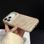 Custodia per telefono in ecopelle vegana antiurto con texture effetto coccodrillo vintage., For iPhone 17 Pro Max, For iPhone 17 Pro