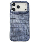 Custodia per telefono in ecopelle vegana antiurto con texture effetto coccodrillo vintage., For iPhone 17 Pro Max, For iPhone 17 Pro