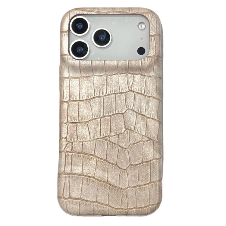 Custodia per telefono in ecopelle vegana antiurto con texture effetto coccodrillo vintage., For iPhone 17 Pro Max, For iPhone 17 Pro