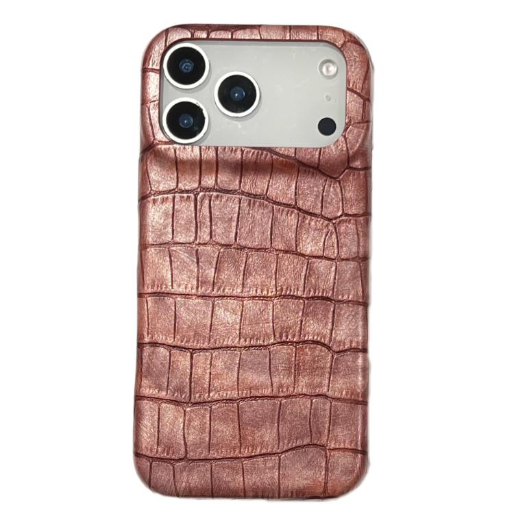 Custodia per telefono in ecopelle vegana antiurto con texture effetto coccodrillo vintage., For iPhone 17 Pro Max, For iPhone 17 Pro