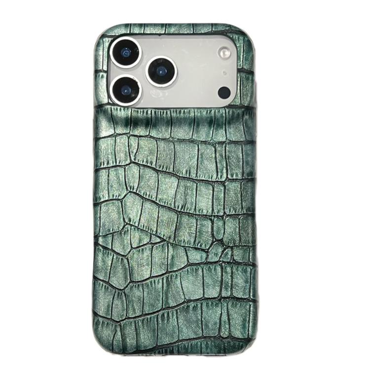 Custodia per telefono in ecopelle vegana antiurto con texture effetto coccodrillo vintage., For iPhone 17 Pro Max, For iPhone 17 Pro