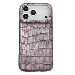 Custodia per telefono in ecopelle vegana antiurto con texture effetto coccodrillo vintage., For iPhone 17 Pro Max, For iPhone 17 Pro