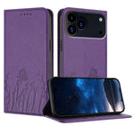 Custodia magnetica per telefono in ecopelle con motivo tulipani e farfalle., For iPhone 17 Pro, For iPhone 17