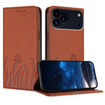 Custodia magnetica per telefono in ecopelle con motivo tulipani e farfalle., For iPhone 17 Pro, For iPhone 17