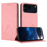 Custodia magnetica per telefono in ecopelle con motivo tulipani e farfalle., For iPhone 17 Pro, For iPhone 17