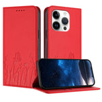 Custodia magnetica per telefono in ecopelle con motivo tulipani e farfalle., For iPhone 14, For iPhone 14 Pro