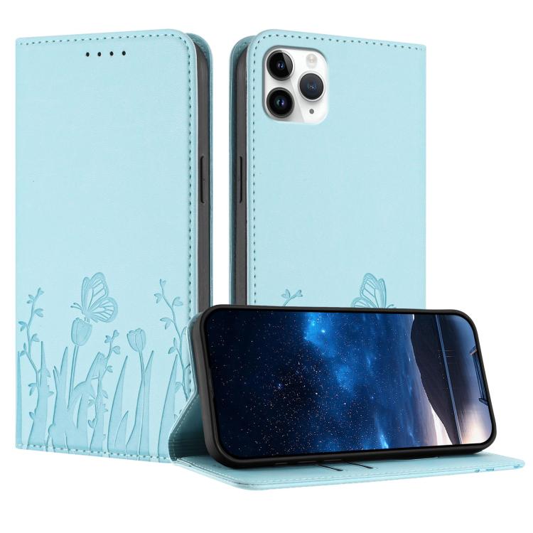 Custodia magnetica per telefono in ecopelle con motivo tulipani e farfalle., For iPhone 12 mini, For iPhone 11 Pro Max