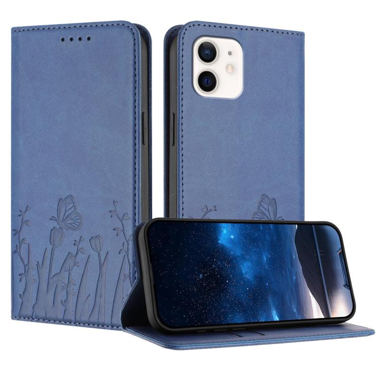 Custodia magnetica per telefono in ecopelle con motivo tulipani e farfalle., For iPhone 11, For iPhone 11 Pro