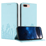 Custodia magnetica per telefono in ecopelle con motivo tulipani e farfalle., For iPhone XR, For iPhone 8 Plus / 7 Plus